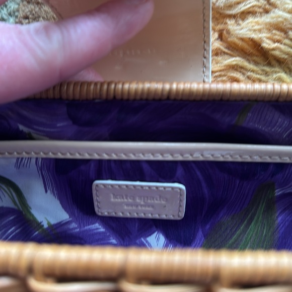 Kate Spade Tan and Cream Clutch with Elegant Woven Design